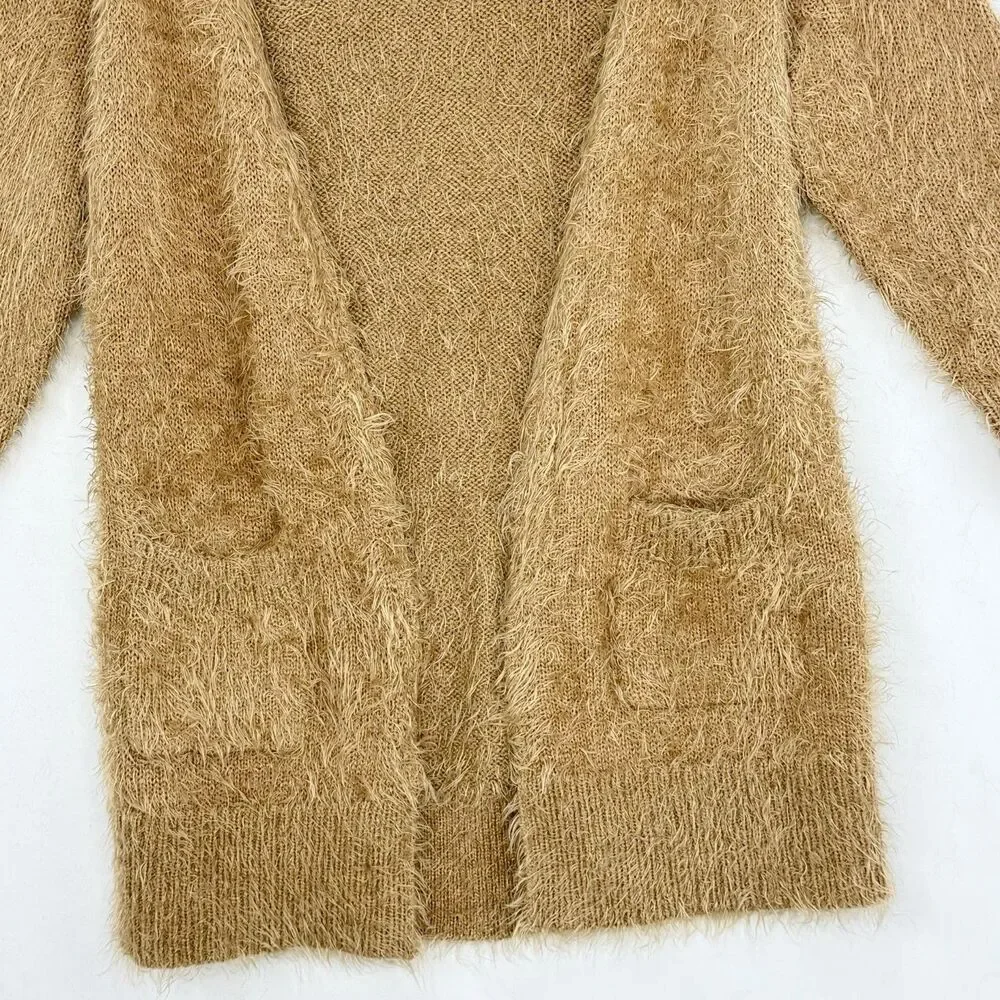 Zara Knitwear Winter Fancy Collection Open Front Cardigan Sweater Brown Size 7 - Picture 8 of 15